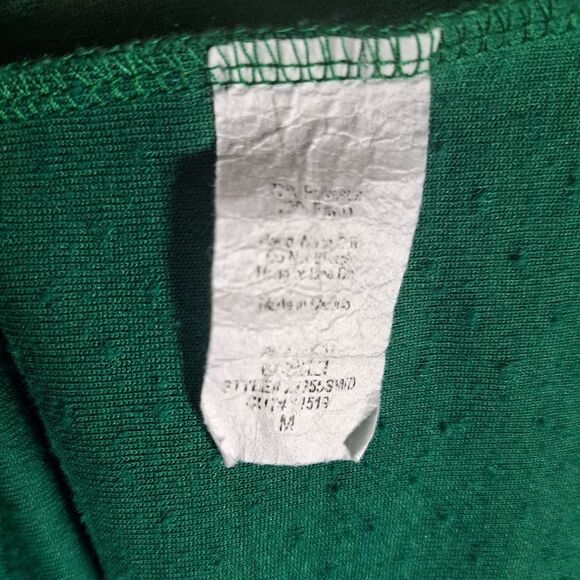 Anthropologie W5 Green Swiss Dot Button-up Blouse Top Puff Sleeve Women's M - Picture 6 of 7